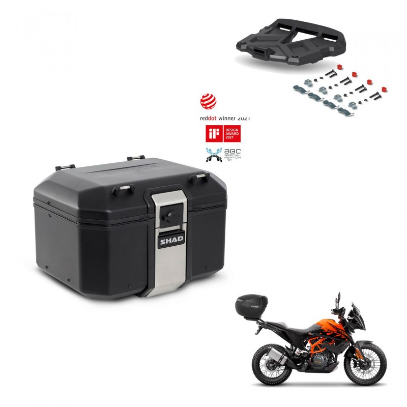 SHAD Rear trunk + mounting bracket grill TR48 TERRA BLACK EDITION KIT-454386