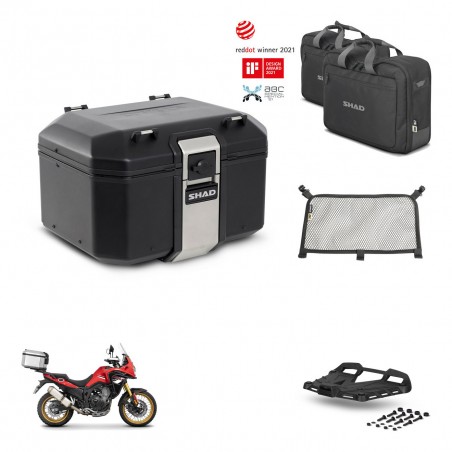 SHAD Baul trasero + soporte montaje parrilla accesorios TR48 TERRA BLACK EDITION KIT-454423