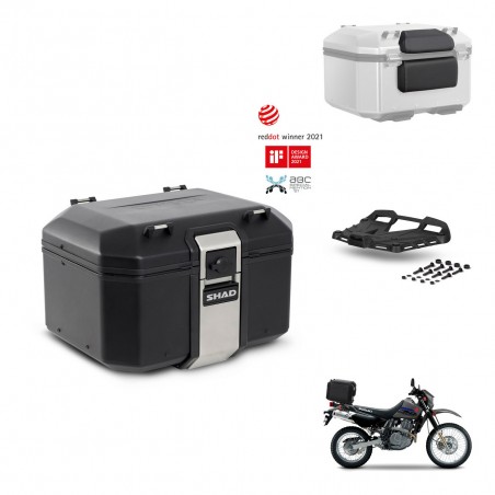 SHAD Baul trasero + soporte montaje parrilla accesorios TR48 TERRA BLACK EDITION KIT-454441