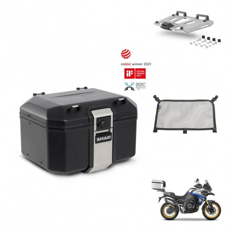 SHAD Baul trasero + soporte montaje parrilla accesorios TR48 TERRA BLACK EDITION KIT-454480