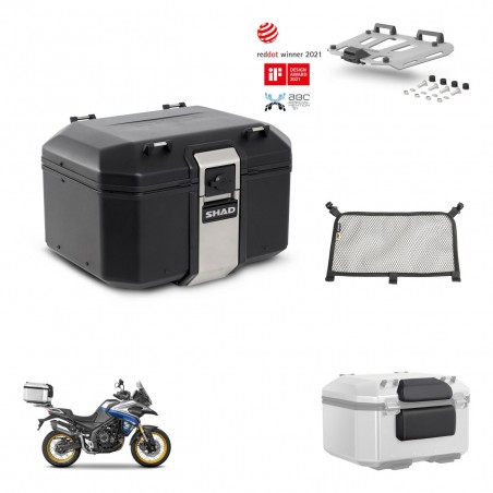 SHAD Baul trasero + soporte montaje parrilla accesorios TR48 TERRA BLACK EDITION KIT-454481