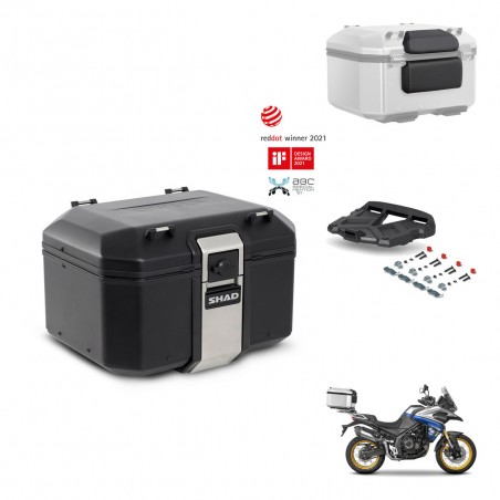 SHAD Baul trasero + soporte montaje parrilla accesorios TR48 TERRA BLACK EDITION KIT-454494