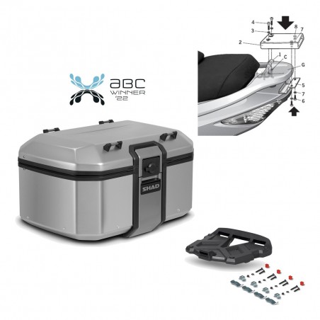 SHAD Baul trasero + parrilla soporte montaje TR55 TERRA KIT-454545