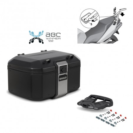 SHAD Baul trasero + parrilla soporte montaje TR55 TERRA BLACK EDITION KIT-454957