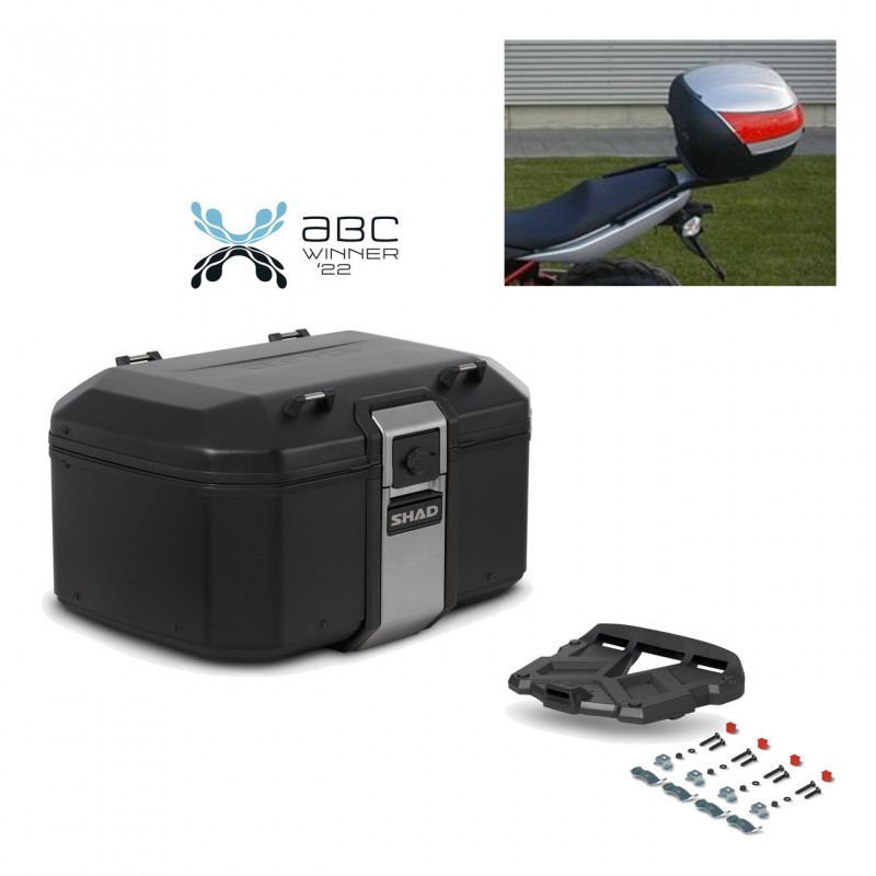 SHAD Baul trasero + parrilla soporte montaje TR55 TERRA BLACK EDITION KIT-454965