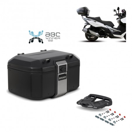 SHAD Baul trasero + parrilla soporte montaje TR55 TERRA BLACK EDITION KIT-454977