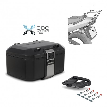 SHAD Baul trasero + parrilla soporte montaje TR55 TERRA BLACK EDITION KIT-454985