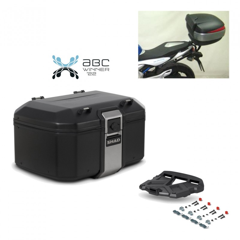 SHAD Baul trasero + parrilla soporte montaje TR55 TERRA BLACK EDITION KIT-455005