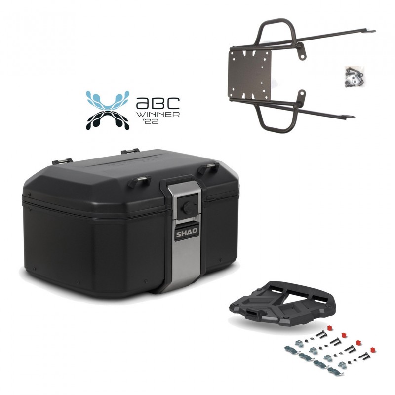 SHAD Baul trasero + parrilla soporte montaje TR55 TERRA BLACK EDITION KIT-455007