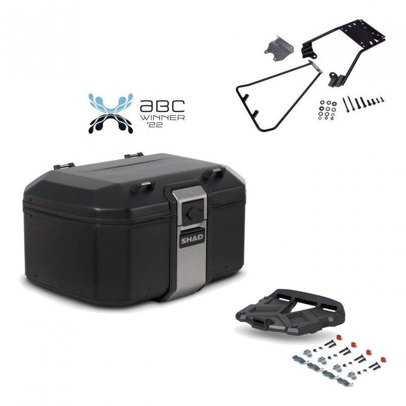 SHAD Baul trasero + parrilla soporte montaje TR55 TERRA BLACK EDITION KIT-455009