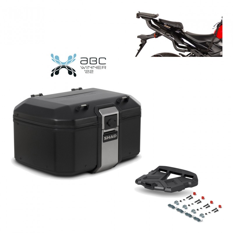 SHAD Baul trasero + parrilla soporte montaje TR55 TERRA BLACK EDITION KIT-455011