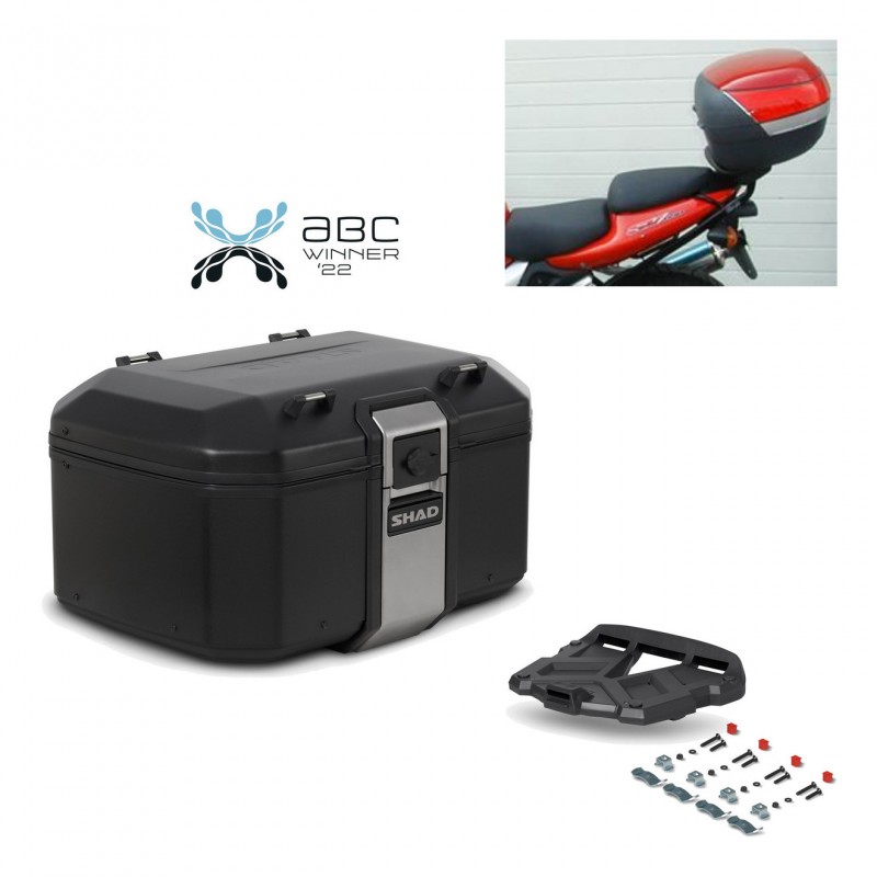 SHAD Baul trasero + parrilla soporte montaje TR55 TERRA BLACK EDITION KIT-455013