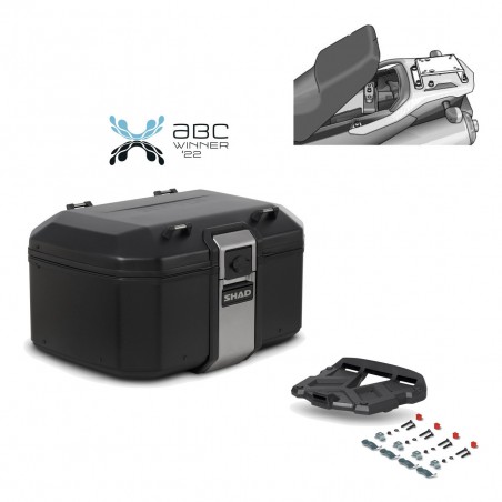 SHAD Baul trasero + parrilla soporte montaje TR55 TERRA BLACK EDITION KIT-455015