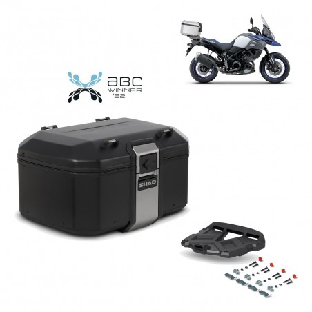SHAD Baul trasero + parrilla soporte montaje TR55 TERRA BLACK EDITION KIT-455017