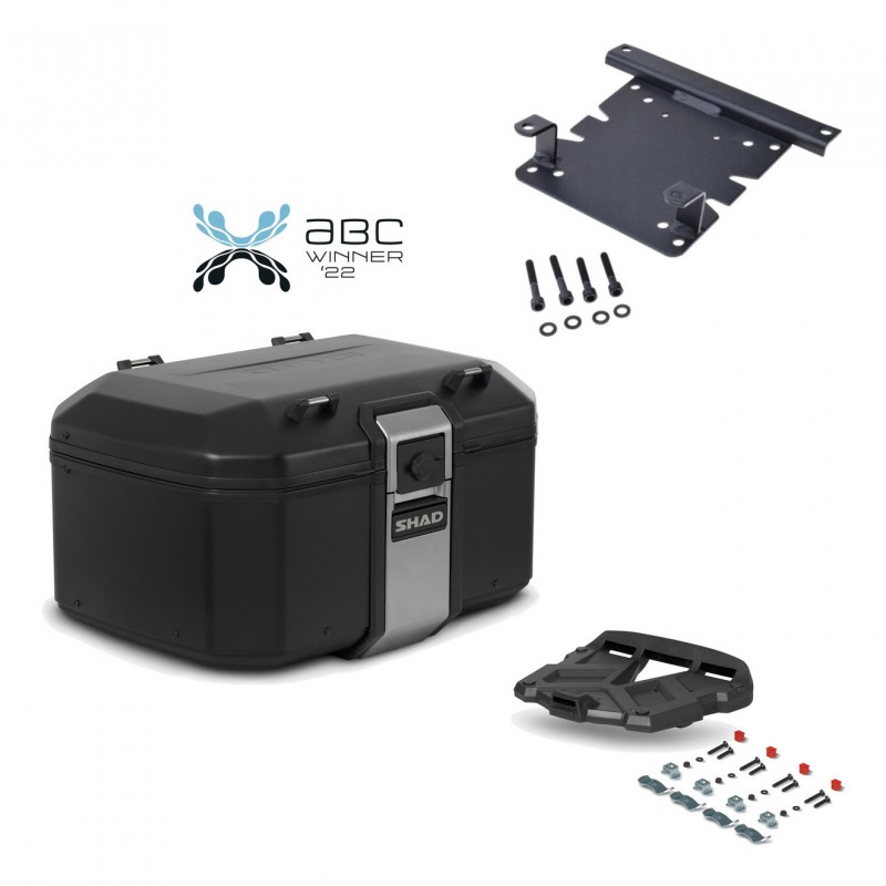 SHAD Baul trasero + parrilla soporte montaje TR55 TERRA BLACK EDITION KIT-455033