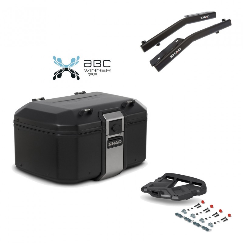 SHAD Baul trasero + parrilla soporte montaje TR55 TERRA BLACK EDITION KIT-455037