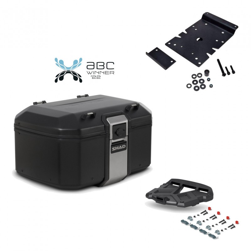 SHAD Baul trasero + parrilla soporte montaje TR55 TERRA BLACK EDITION KIT-455039