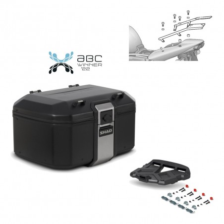 SHAD Baul trasero + parrilla soporte montaje TR55 TERRA BLACK EDITION KIT-455041