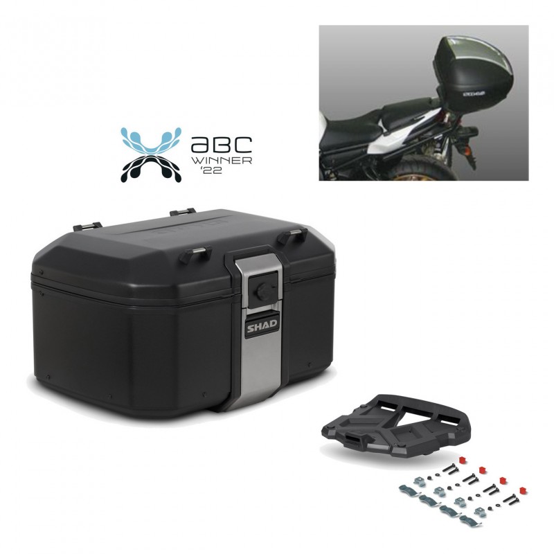 SHAD Baul trasero + parrilla soporte montaje TR55 TERRA BLACK EDITION KIT-455043