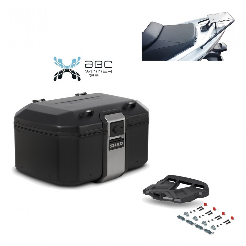 SHAD Baul trasero + parrilla soporte montaje TR55 TERRA BLACK EDITION KIT-455057