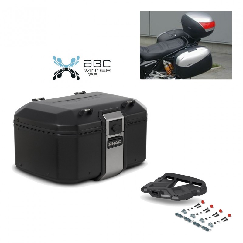 SHAD Baul trasero + parrilla soporte montaje TR55 TERRA BLACK EDITION KIT-455059
