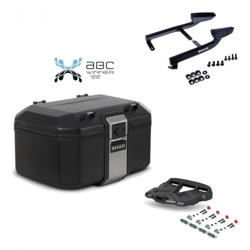 SHAD Baul trasero + parrilla soporte montaje TR55 TERRA BLACK EDITION KIT-455063