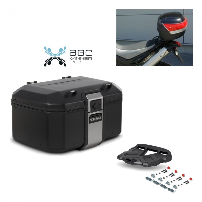 SHAD Baul trasero + parrilla soporte montaje TR55 TERRA BLACK EDITION KIT-455067