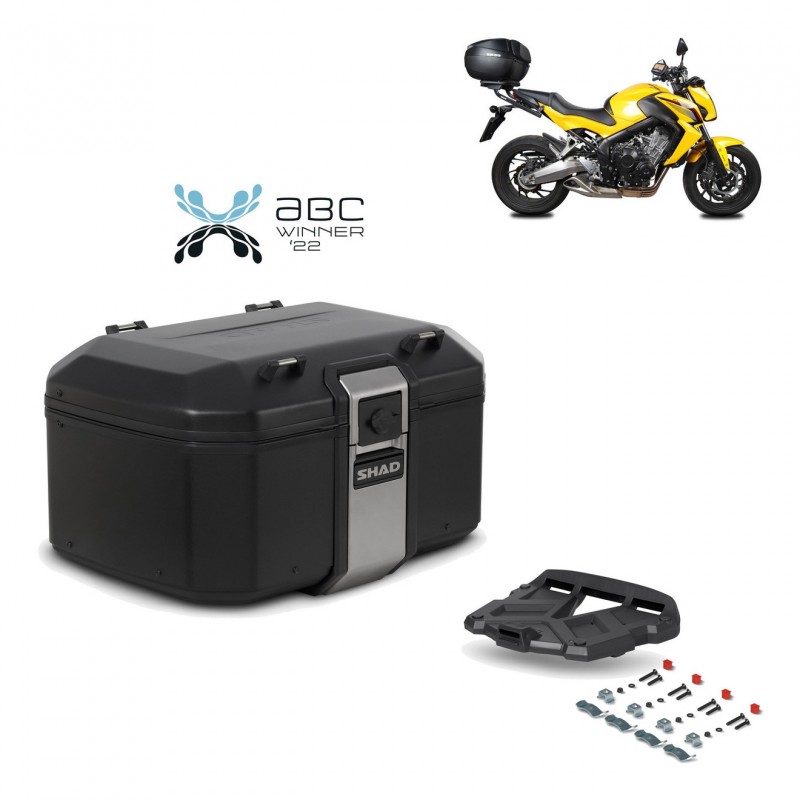 SHAD Baul trasero + parrilla soporte montaje TR55 TERRA BLACK EDITION KIT-455081