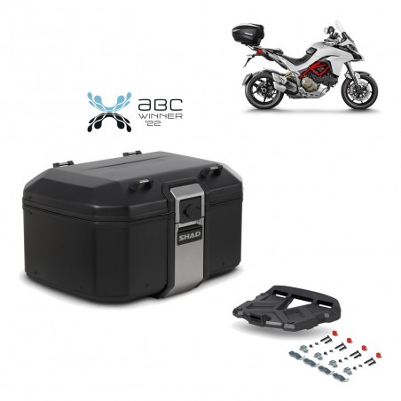 SHAD Baul trasero + parrilla soporte montaje TR55 TERRA BLACK EDITION KIT-455123