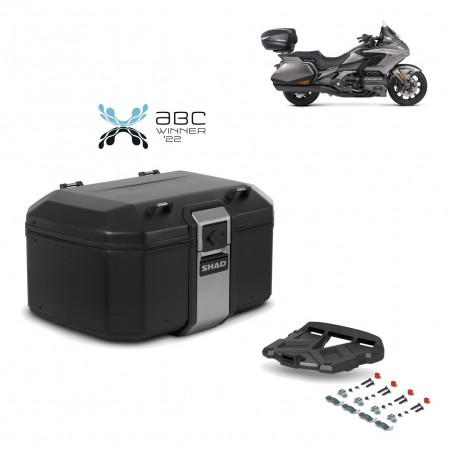 SHAD Baul trasero + parrilla soporte montaje TR55 TERRA BLACK EDITION KIT-455159