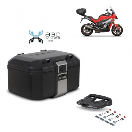 SHAD Baul trasero + parrilla soporte montaje TR55 TERRA BLACK EDITION KIT-455241