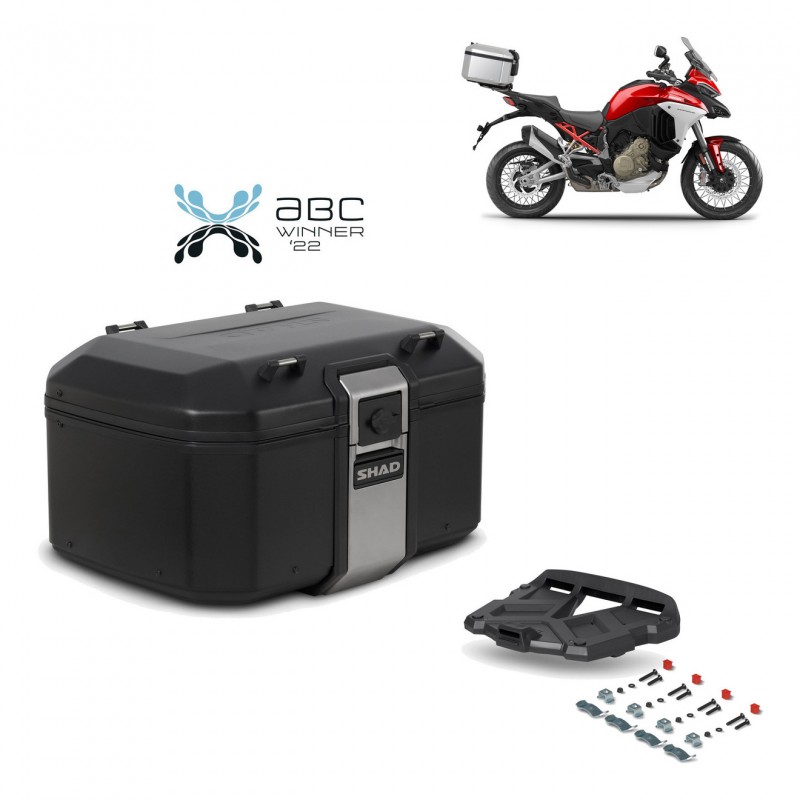 SHAD Baul trasero + parrilla soporte montaje TR55 TERRA BLACK EDITION KIT-455251