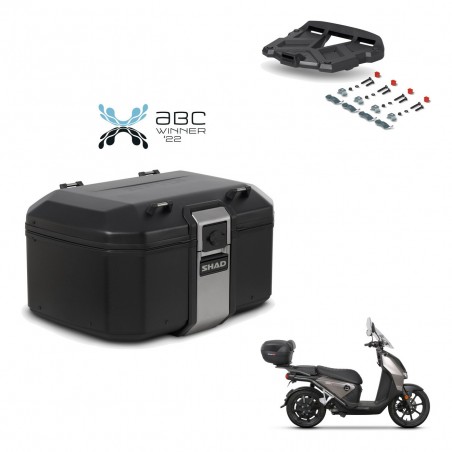 SHAD Baul trasero + soporte montaje parrilla TR55 TERRA BLACK EDITION KIT-455257