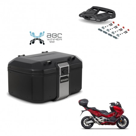 SHAD Baul trasero + soporte montaje parrilla TR55 TERRA BLACK EDITION KIT-455269
