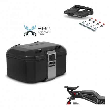 SHAD Baul trasero + soporte montaje parrilla TR55 TERRA BLACK EDITION KIT-455271