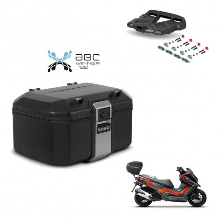 SHAD Baul trasero + soporte montaje parrilla TR55 TERRA BLACK EDITION KIT-455277