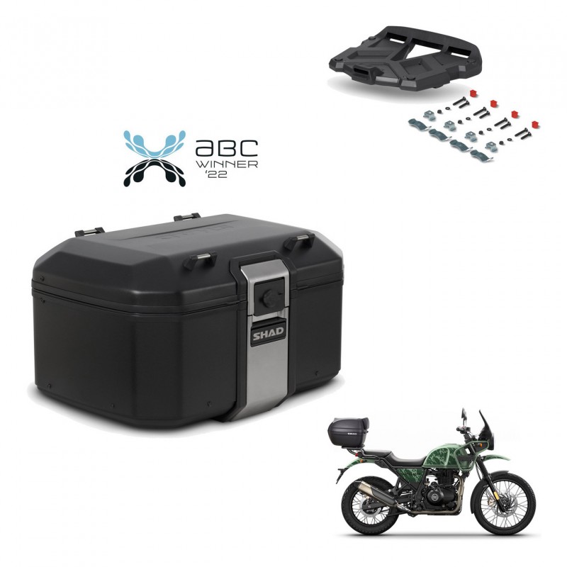 SHAD Baul trasero + soporte montaje parrilla TR55 TERRA BLACK EDITION KIT-455281