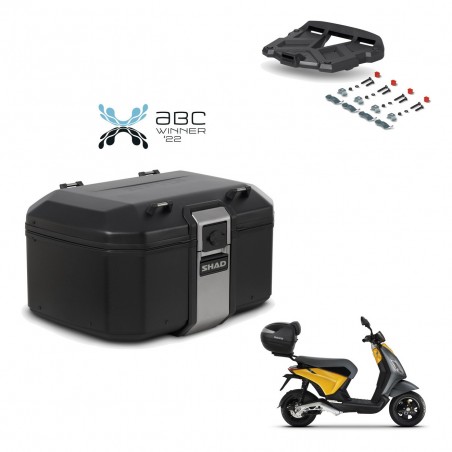 SHAD Baul trasero + soporte montaje parrilla TR55 TERRA BLACK EDITION KIT-455289