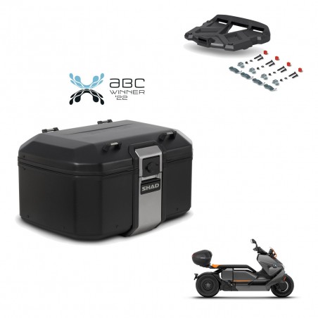 SHAD Baul trasero + soporte montaje parrilla TR55 TERRA BLACK EDITION KIT-455291