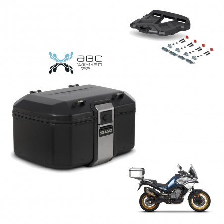 SHAD Baul trasero + soporte montaje parrilla TR55 TERRA BLACK EDITION KIT-455303
