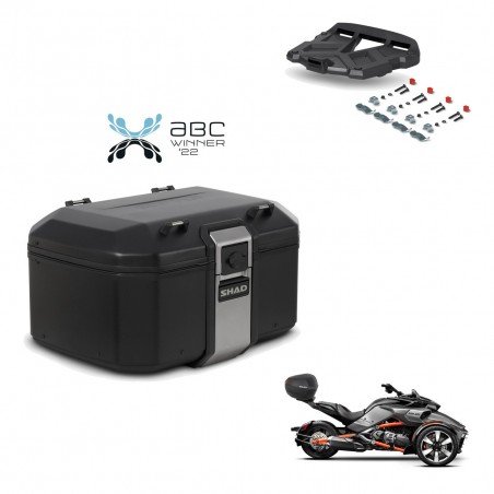 SHAD Baul trasero + soporte montaje parrilla TR55 TERRA BLACK EDITION KIT-455305