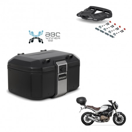 SHAD Baul trasero + soporte montaje parrilla TR55 TERRA BLACK EDITION KIT-455311