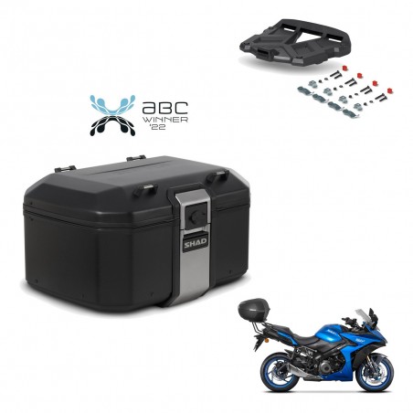 SHAD Baul trasero + soporte montaje parrilla TR55 TERRA BLACK EDITION KIT-455313