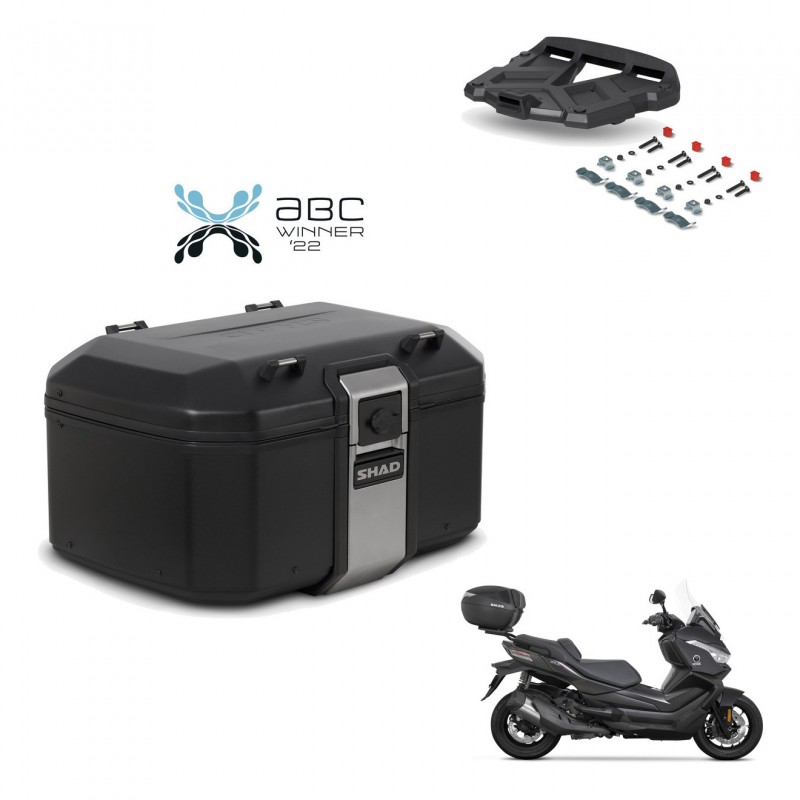 SHAD Baul trasero + soporte montaje parrilla TR55 TERRA BLACK EDITION KIT-455321