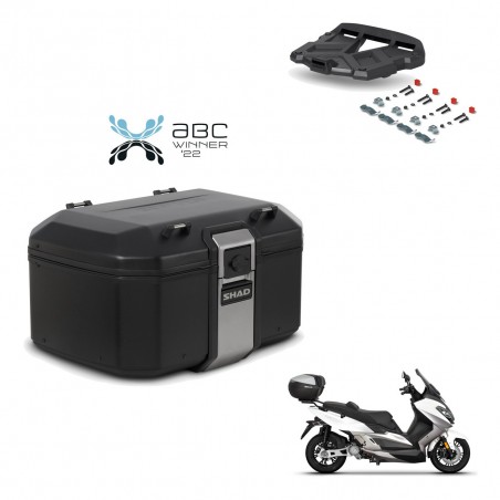 SHAD Baul trasero + soporte montaje parrilla TR55 TERRA BLACK EDITION KIT-455323