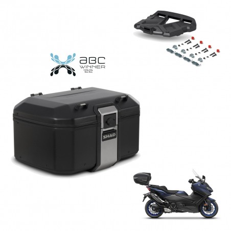 SHAD Baul trasero + soporte montaje parrilla TR55 TERRA BLACK EDITION KIT-455325