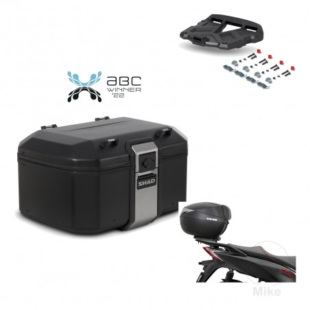 SHAD Baul trasero + soporte montaje parrilla TR55 TERRA BLACK EDITION KIT-455327
