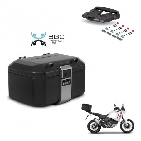 SHAD Baul trasero + soporte montaje parrilla TR55 TERRA BLACK EDITION KIT-455329