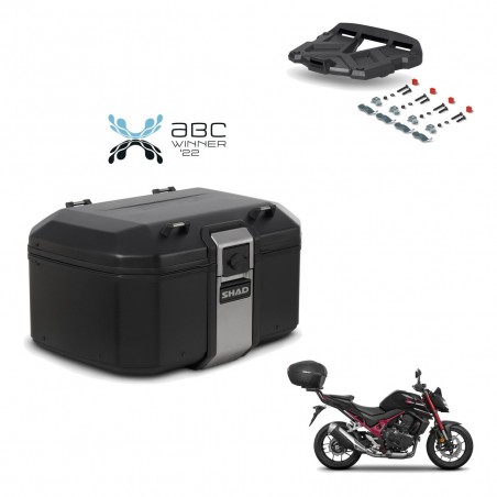 SHAD Baul trasero + soporte montaje parrilla TR55 TERRA BLACK EDITION KIT-455331