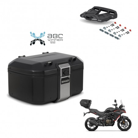 SHAD Baul trasero + soporte montaje parrilla TR55 TERRA BLACK EDITION KIT-455343